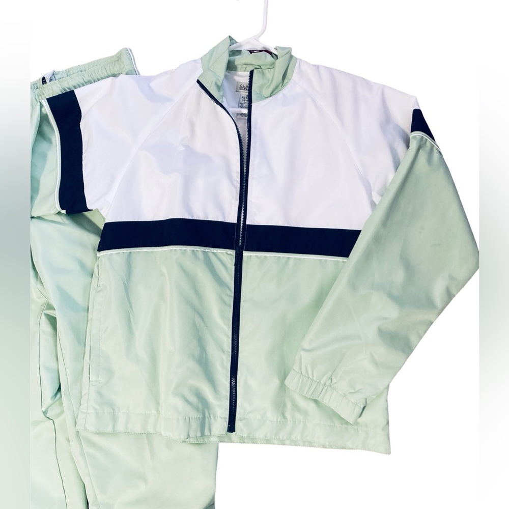 Vintage Classic Elements Mint Green White Track Set Small Jacket XS Pants